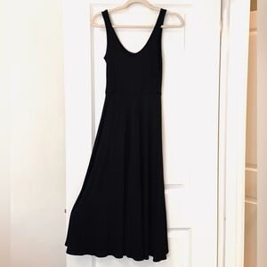Marine Layer Black Swoop Neck Stretch Sundress